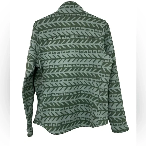 [L] NORTH FACE Crescent Fair Isle 1/4 Zip Fleece Pullover Green Women’s Large - Picture 3 of 7